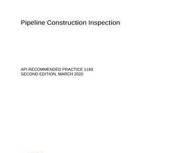 خرید استاندارد API RP 1169 دانلود استاندارد API RP 1169 خرید API RP 1169 دانلود استاندارد Pipeline Construction Inspection, Second Edition