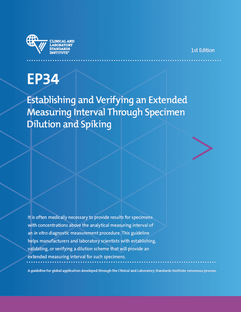 دانلود استاندارد EP34 Establishing and Verifying an Extended Measuring Interval Through Specimen Dilution and Spiking