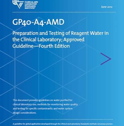 خرید استاندارد GP40-A4-AMD دانلود استاندارد Preparation and Testing of Reagent Water in the Clinical Laboratory, 4th Edition