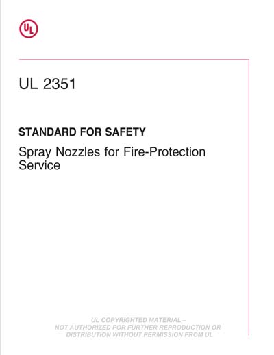 دانلود استاندارد UL 2351 Spray Nozzles for Fire-Protection Service