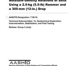 خرید استاندارد AASHTO T 99-19 دانلود استاندارد AASHTO T 99-19 خرید AASHTO T 99-19 دانلود استاندارد Standard Method of Test for Moisture