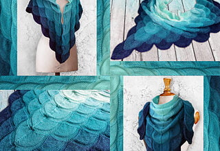 ایبوک Baktus Scarf Dragonflight خرید کتاب روسری مدل بال اژدها by Svetlana GordonPublished inSvetlana Gordon's Ravelry Store