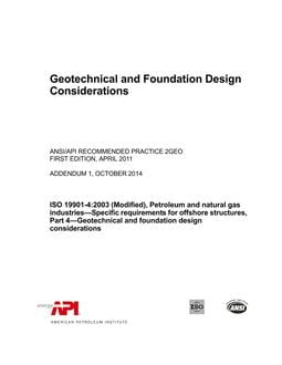 خرید استاندارد API RP 2GEO دانلود استاندارد API RP 2GEO دانلود استاندارد Geotechnical and Foundation Design Considerations