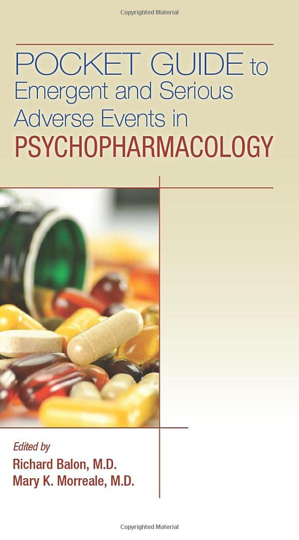 دانلود ایبوک خرید ایبوک Pocket Guide to Emergent and Serious Adverse Events in Psychopharmacology و خرید کتاب راهنمای جیبی برای رویدادهای نامطلوب اضطراری و جدی در روان دارویی