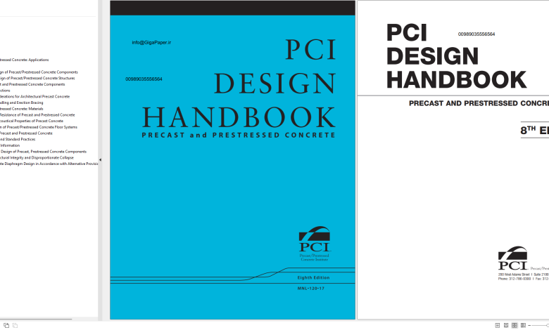 خرید استاندارد PCI MNL-120-17 دانلود ایبوک PCI Design Handbook 8th Edition Ebook PDF HANDBOOK Precast Prestressed Concrete